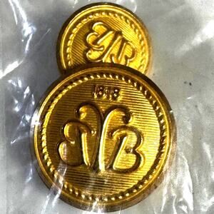 Brooks Brothers Gold Tone Blazer Buttons Crest Replacement 2pc